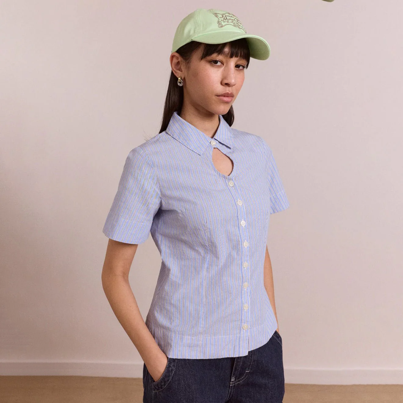 Damson Madder Womens Ebba Shirt Mini Business Stripe - Image 6