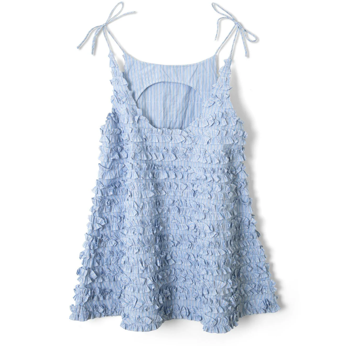 Damson Madder Womens Leili Ruffle Mini Dress Mini Business Stripe - Image 2