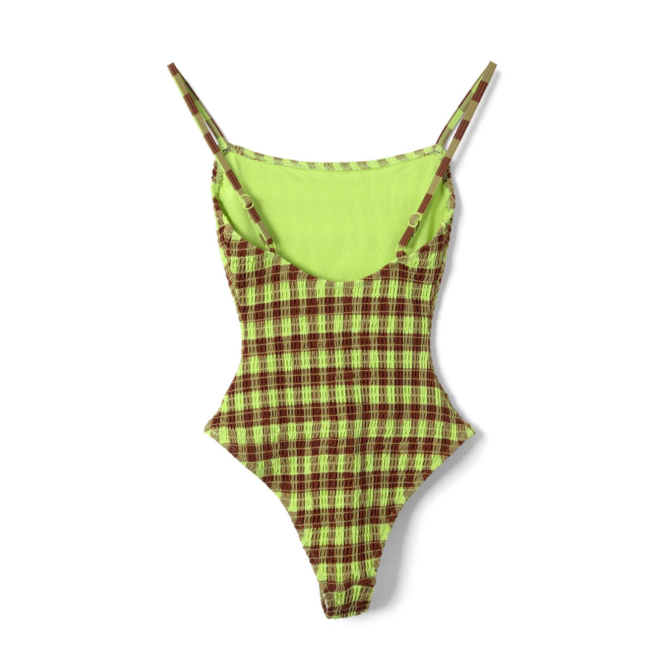 Damson Madder Womens Lilibet Swimsuit Green Check - Image 2