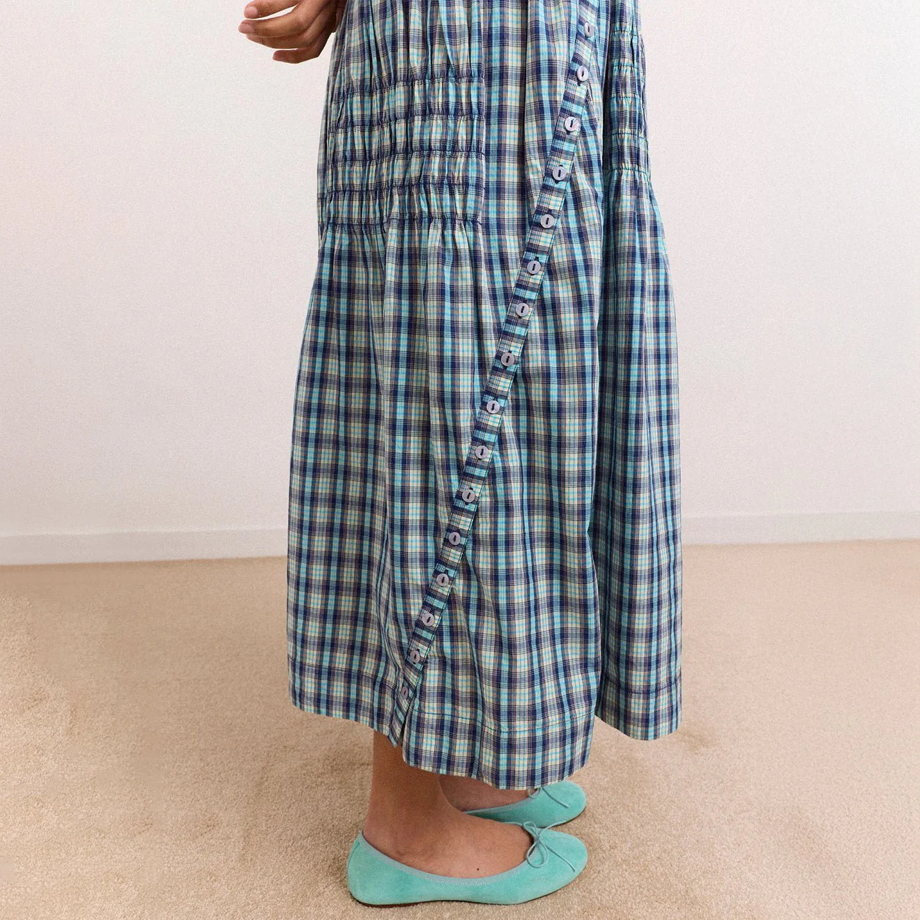 Damson Madder Womens Lyra Midi Dress Tomboy Check - Image 7