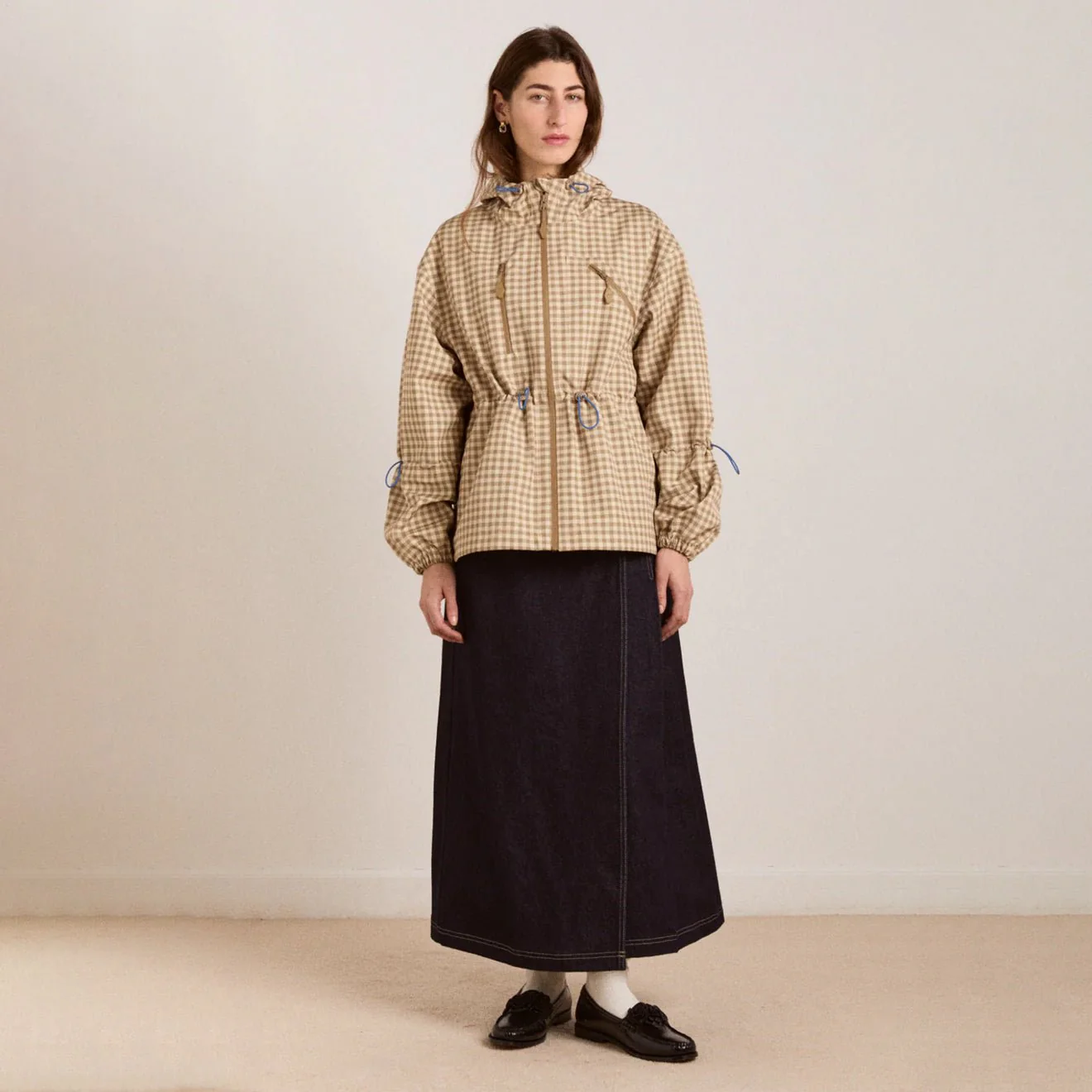 Damson Madder Womens Matilda Raincoat Gingham - Image 3