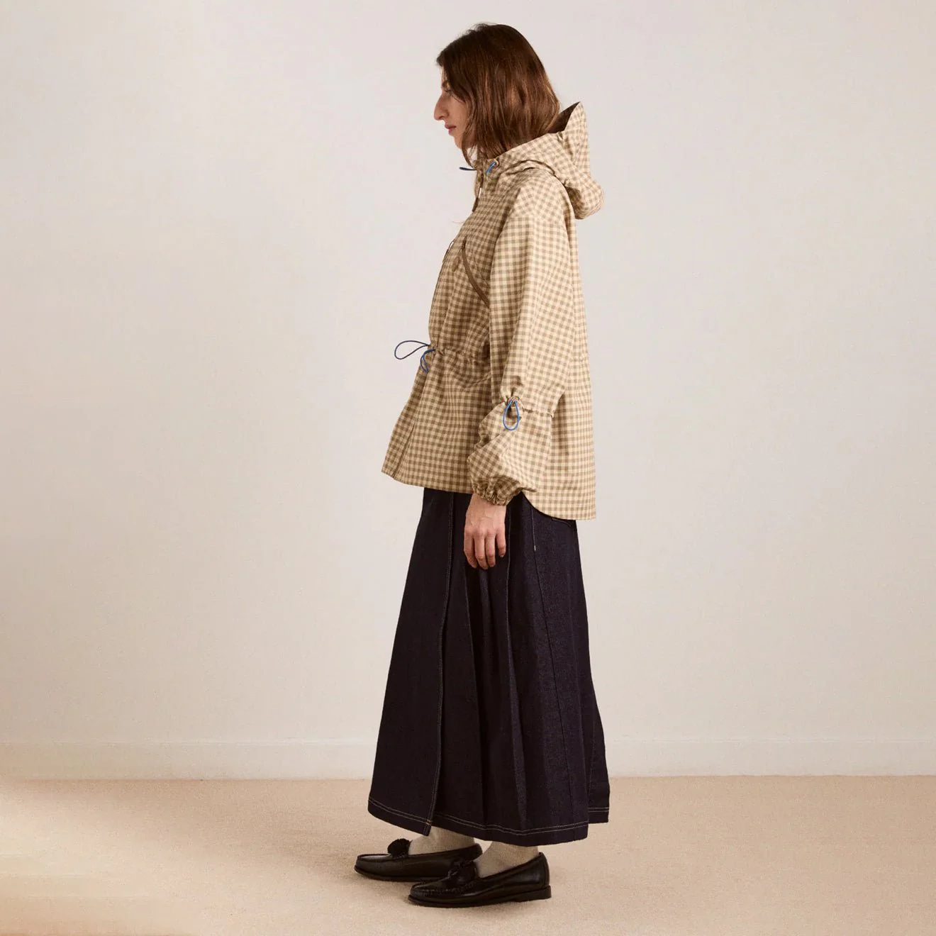 Damson Madder Womens Matilda Raincoat Gingham - Image 4