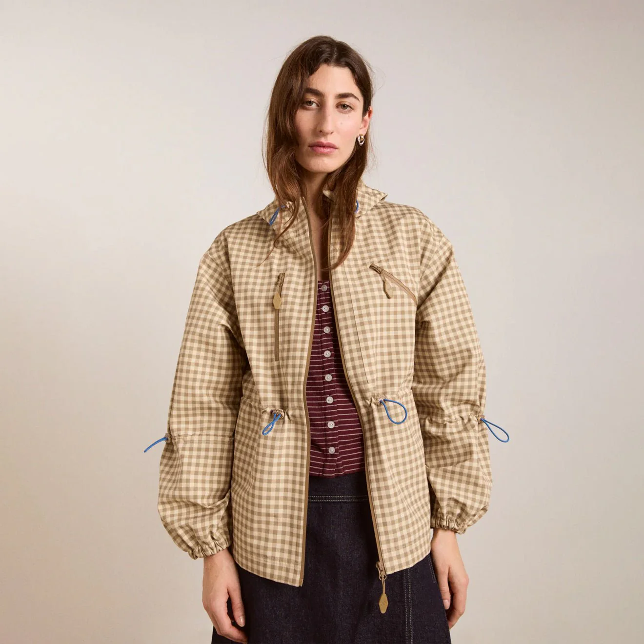 Damson Madder Womens Matilda Raincoat Gingham - Image 6