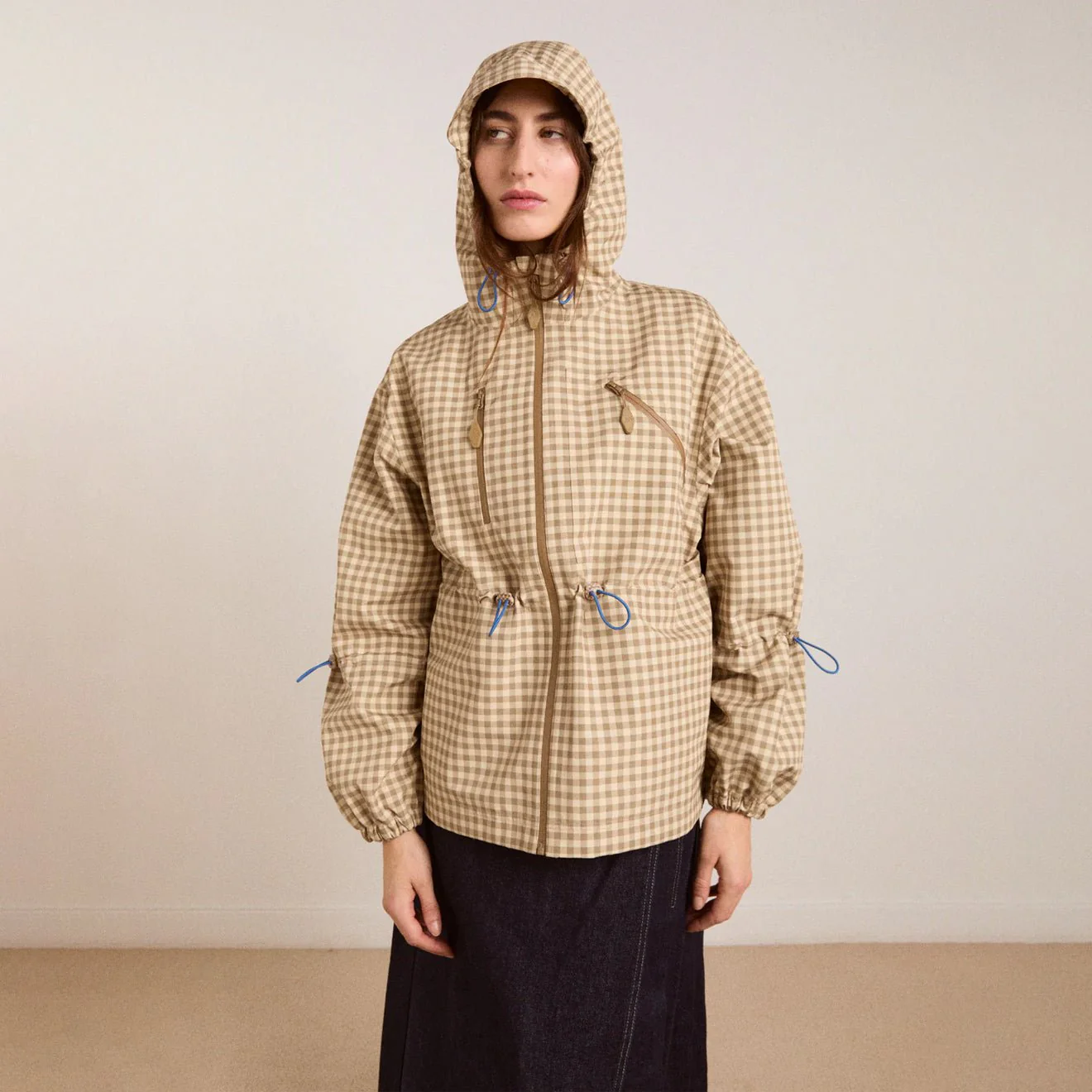 Damson Madder Womens Matilda Raincoat Gingham - Image 7