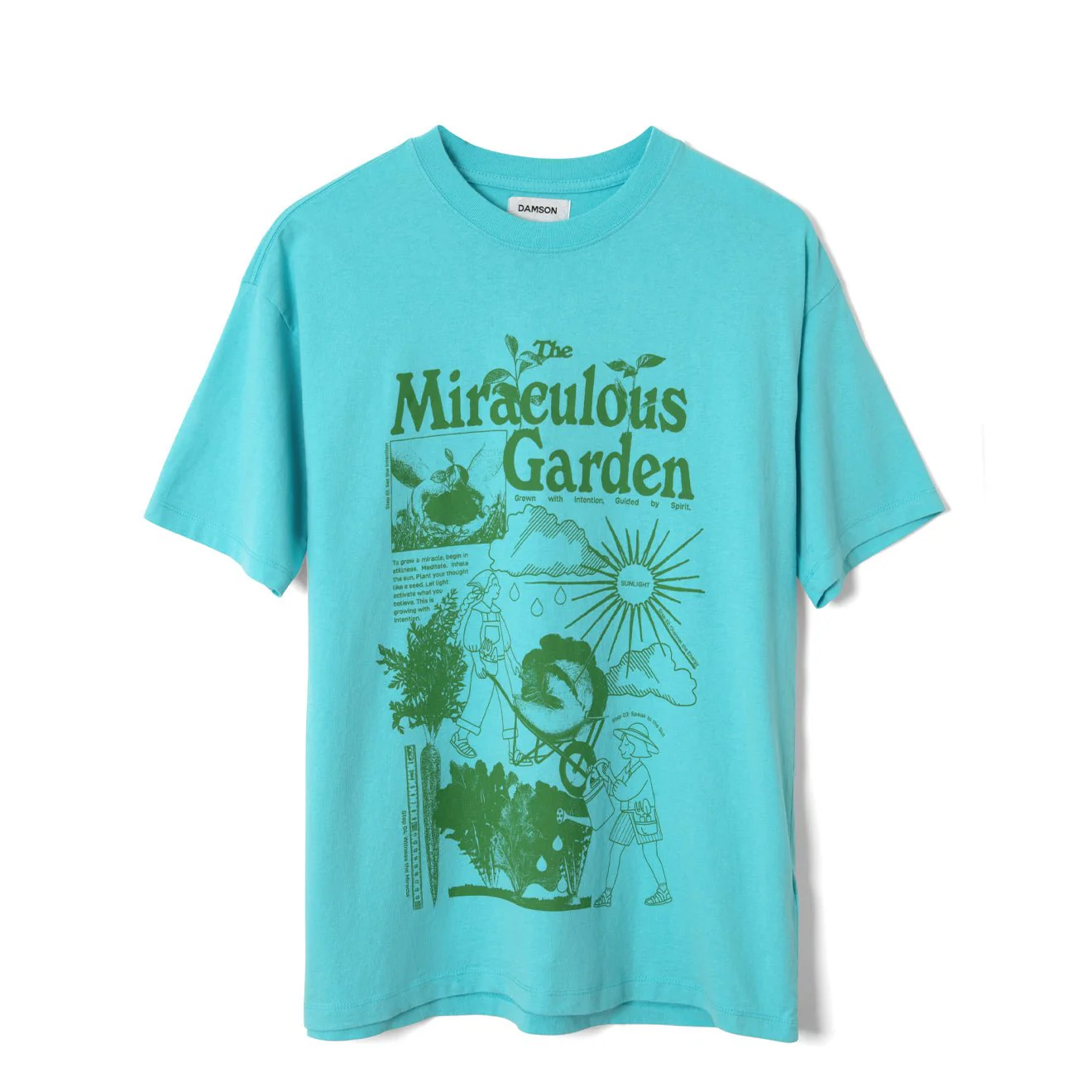 Damson Madder Womens Miraculous Garden Graphic Tee Aqua