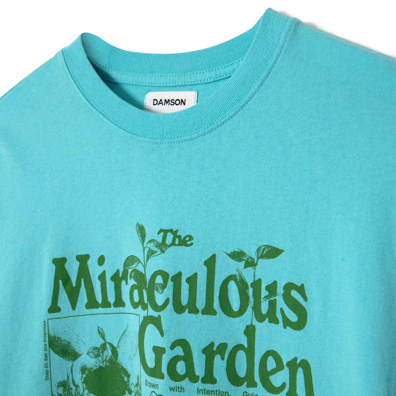 Damson Madder Womens Miraculous Garden Graphic Tee Aqua - Image 3