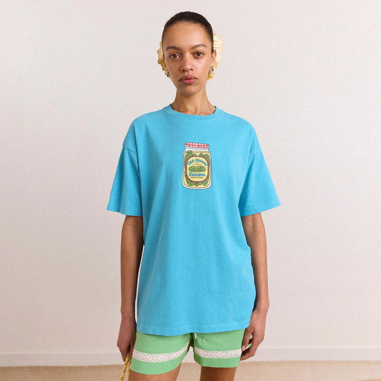 Damson Madder Womens Snack Plate Graphic Tee Blue - Image 5
