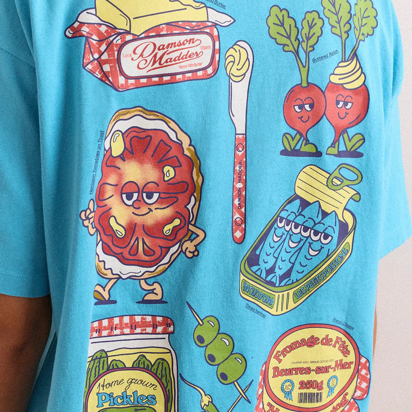 Damson Madder Womens Snack Plate Graphic Tee Blue - Image 7