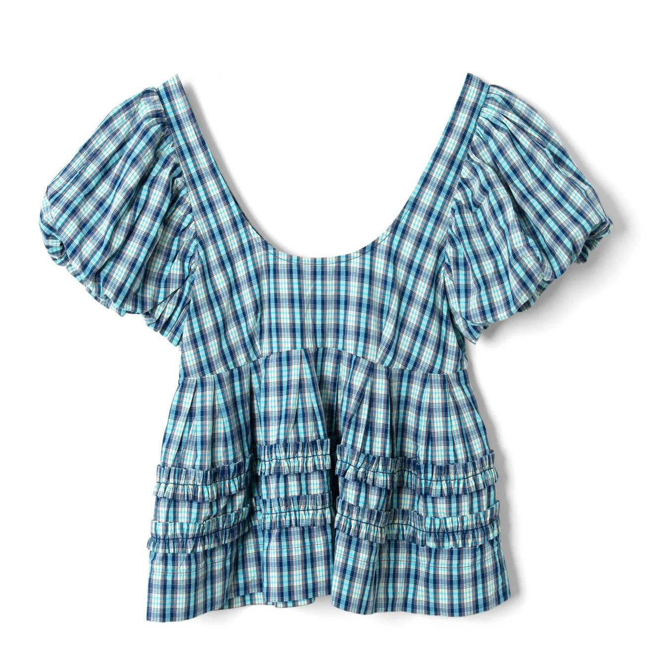 Damson Madder Womens Summer Joy Blouse Tomboy Check - Image 2