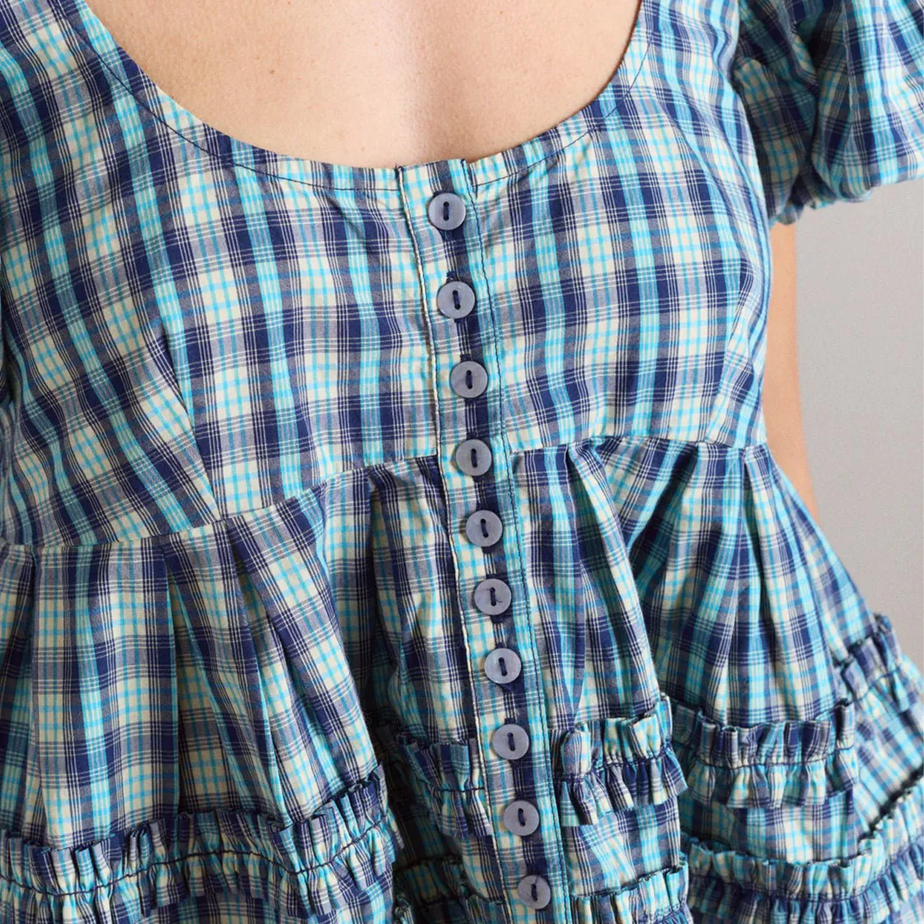 Damson Madder Womens Summer Joy Blouse Tomboy Check - Image 9