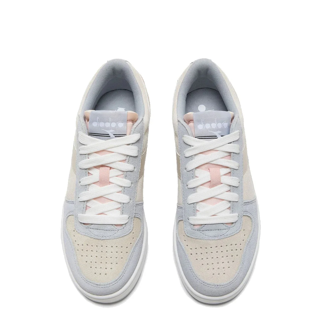Diadora Magic Basket Low Suede Trainer Arctic Ice / Whisper White - Image 3