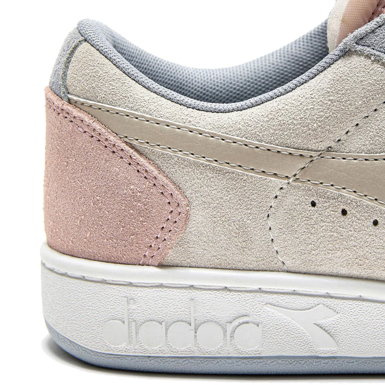 Diadora Magic Basket Low Suede Trainer Arctic Ice / Whisper White - Image 5