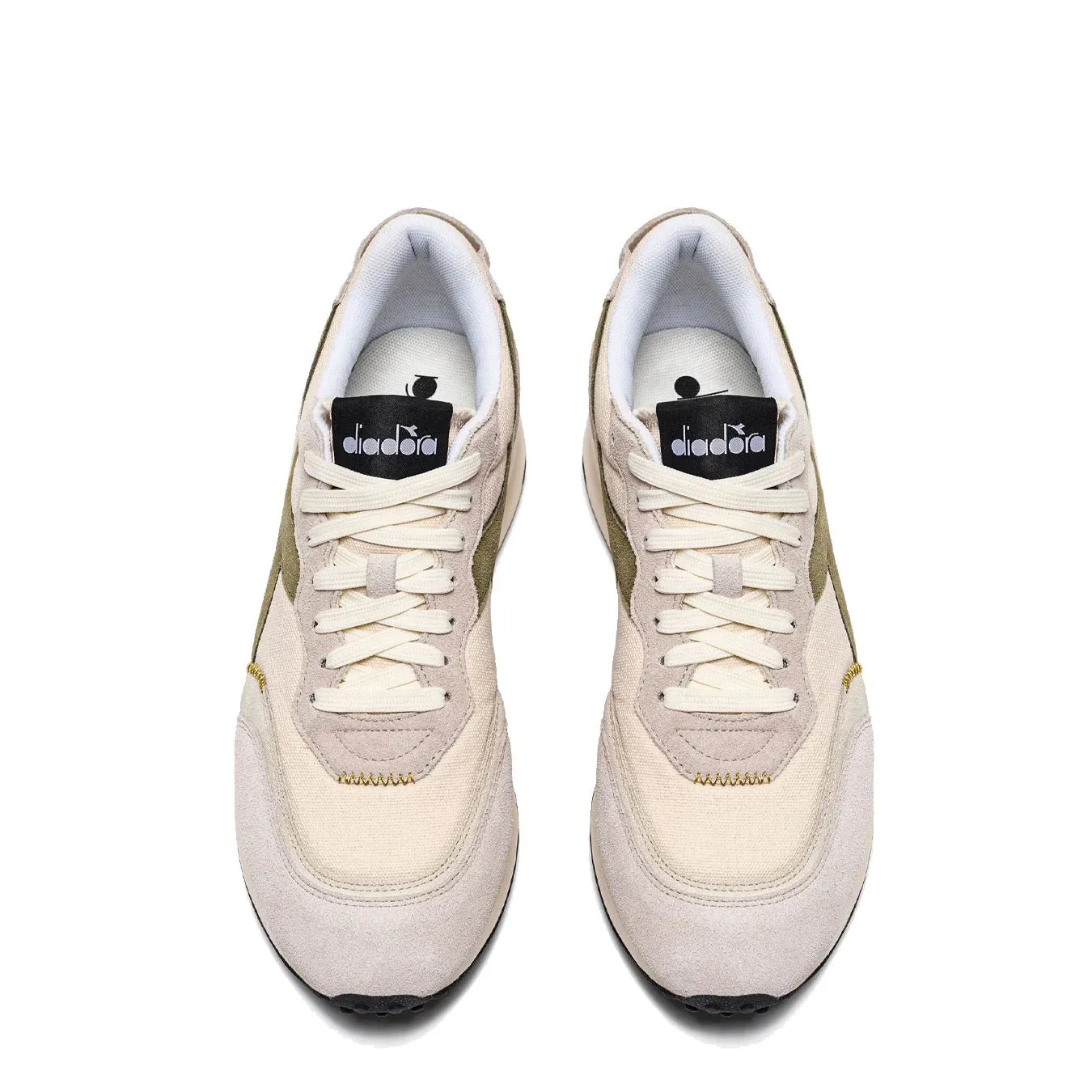 Diadora Womens Race Suede SW Trainer Pristine / Whitecap Gray - Image 2