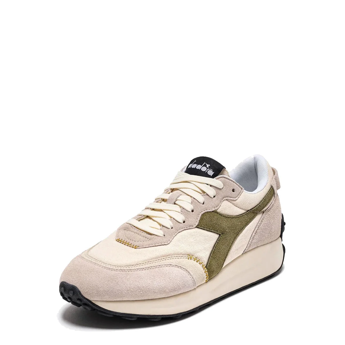 Diadora Womens Race Suede SW Trainer Pristine / Whitecap Gray - Image 4