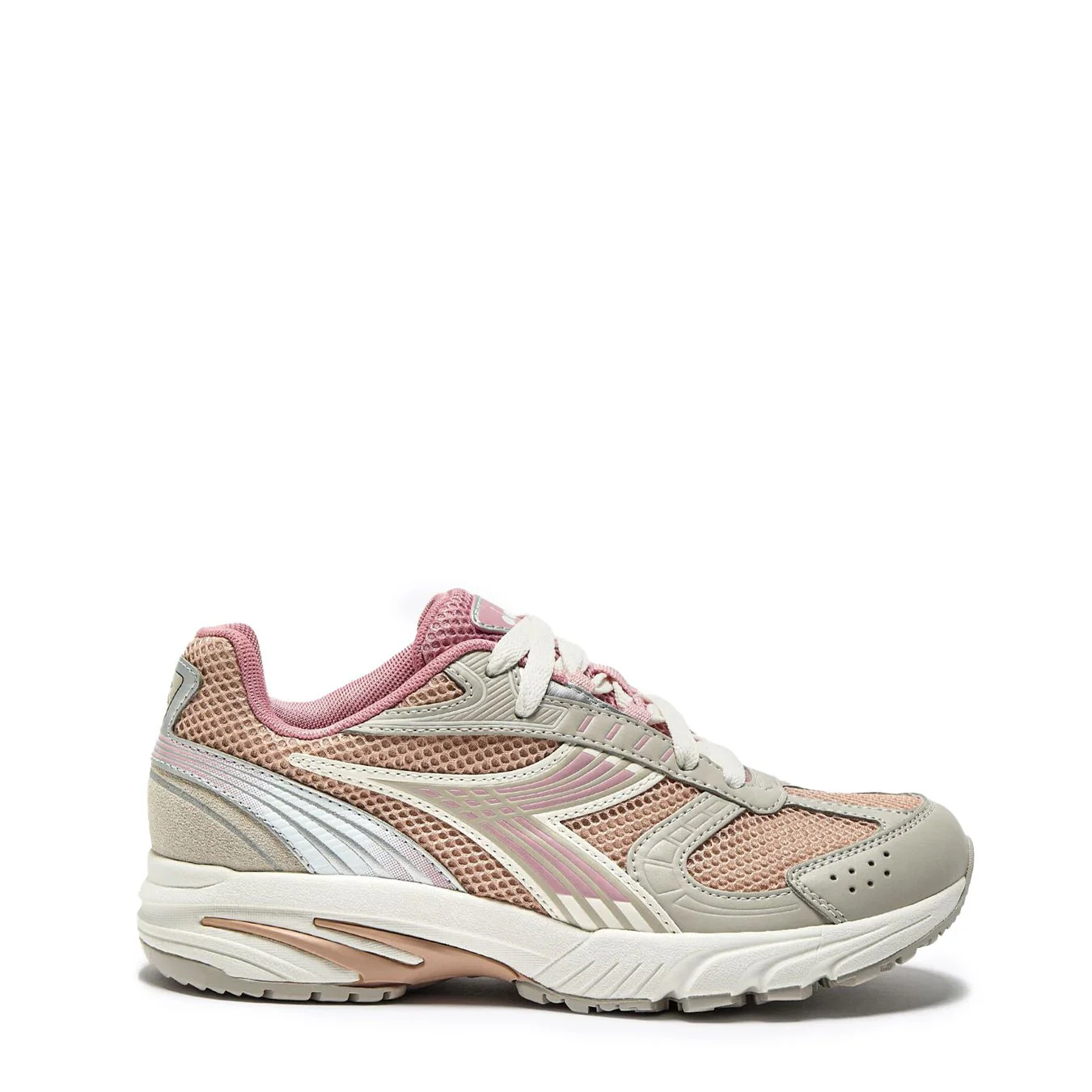 Diadora Womens Sao-Ko 280 Trainer Pink Turtle-Dove / Gray Silver