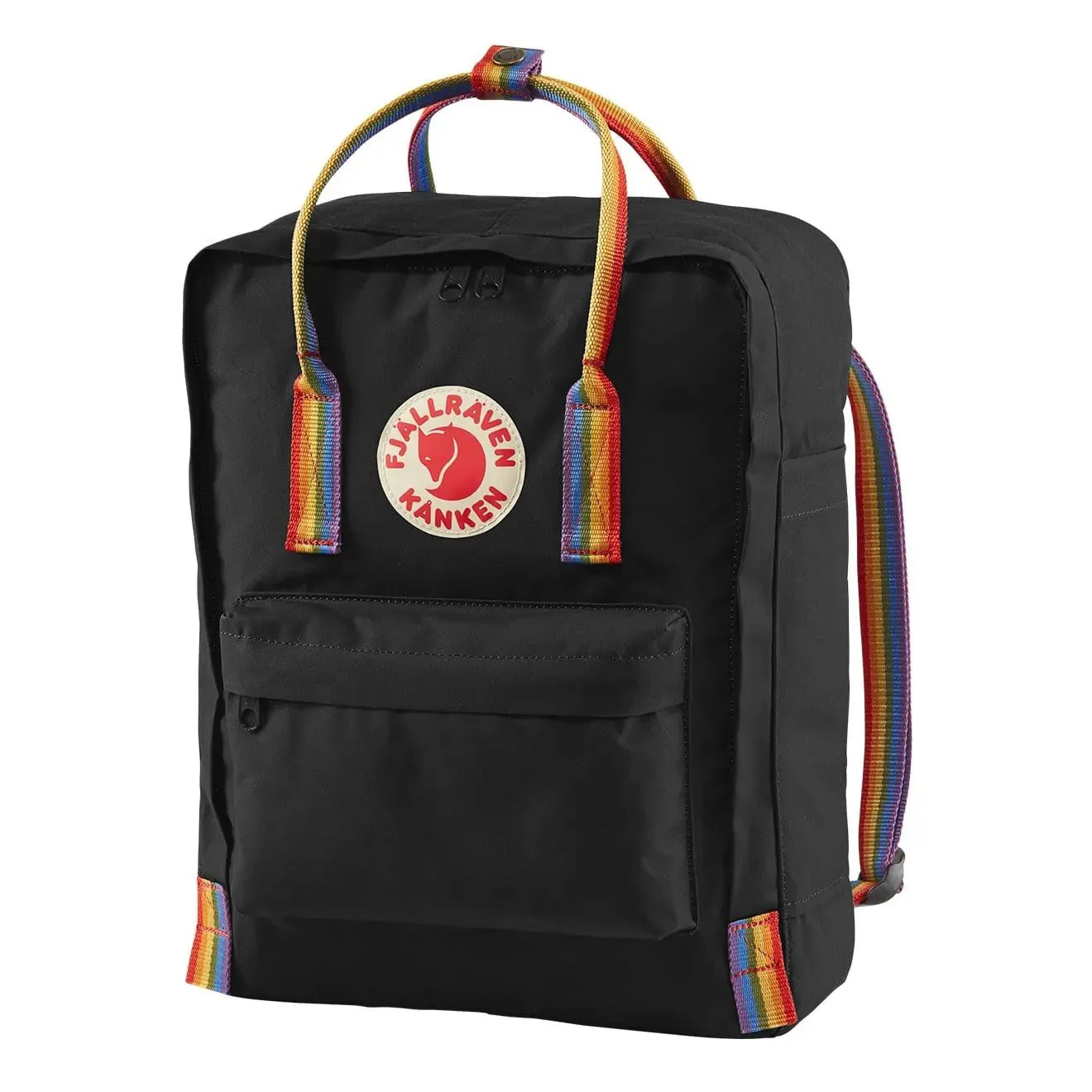 Fjallraven Kanken Classic Backpack Black Rainbow Pattern - Image 2