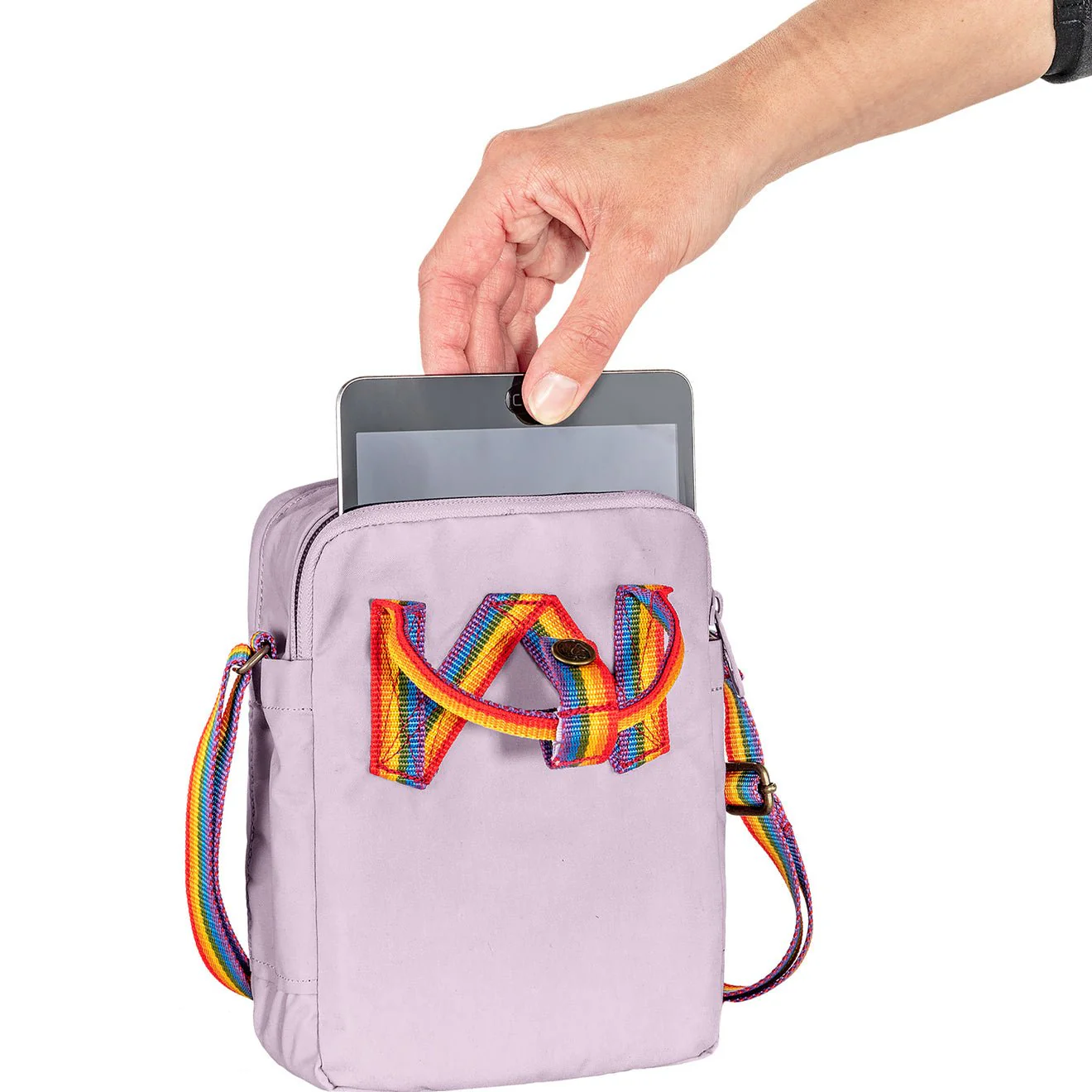 Fjallraven Kanken Rainbow Sling Chalk Rose / Rainbow - Image 5