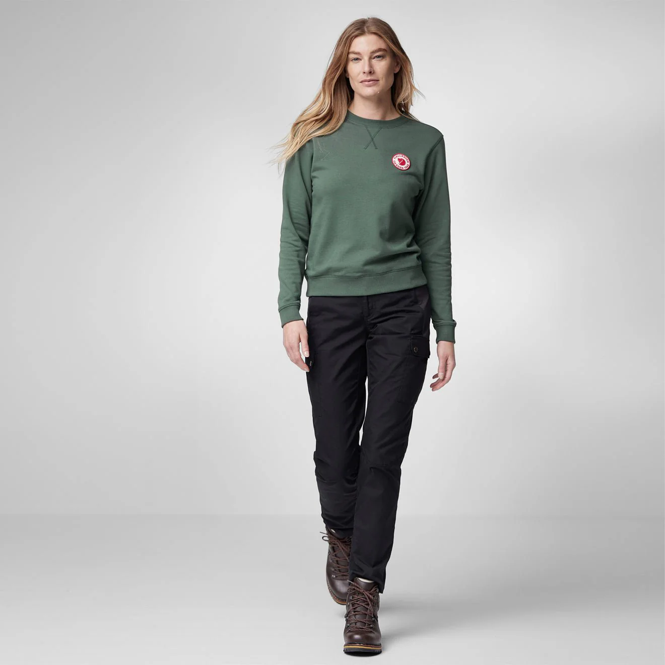 Fjallraven Womens 1960 Logo Badge Sweater Chalk Rose - Image 3
