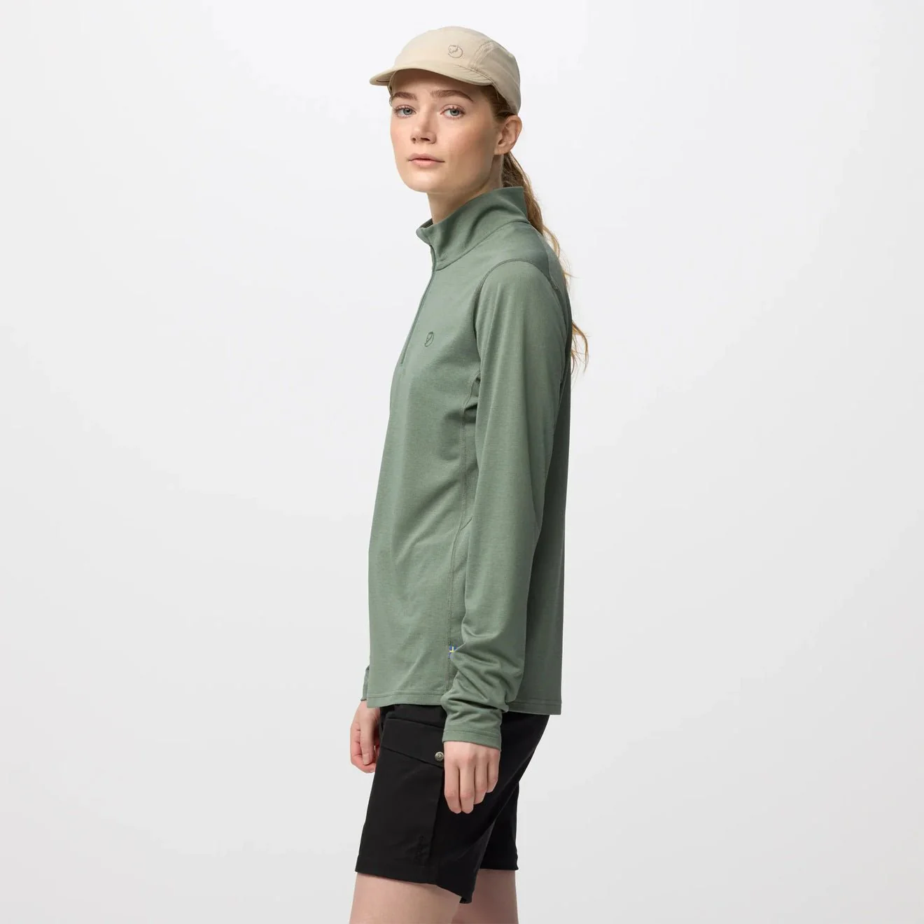 Fjallraven Womens Abisko Day Hike Half Zip Patina Green - Image 4