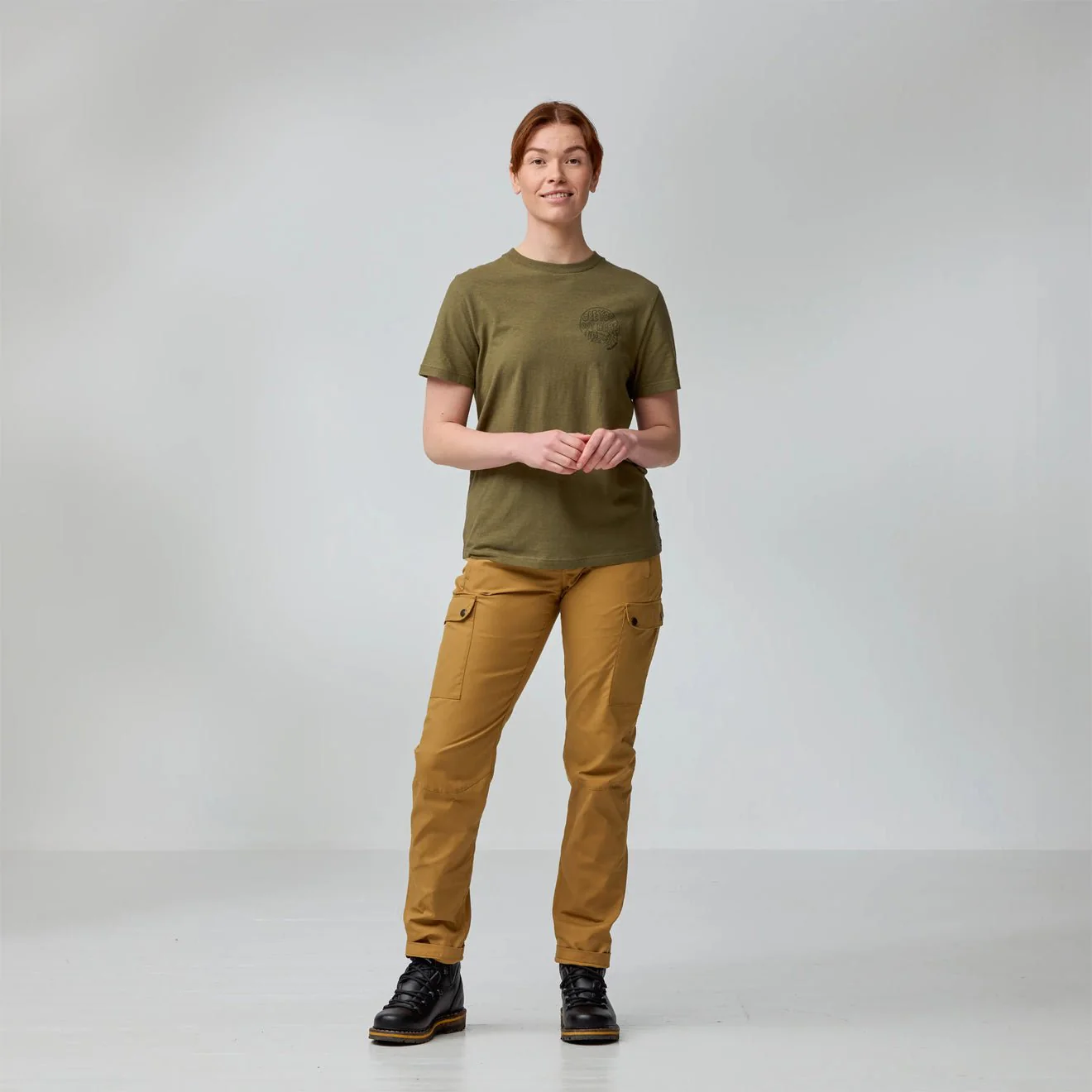 Fjallraven Womens Hemp Blend Out Here T-shirt Chalk White - Image 3