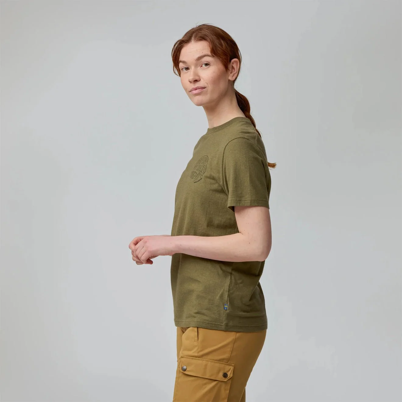 Fjallraven Womens Hemp Blend Out Here T-shirt Chalk White - Image 4