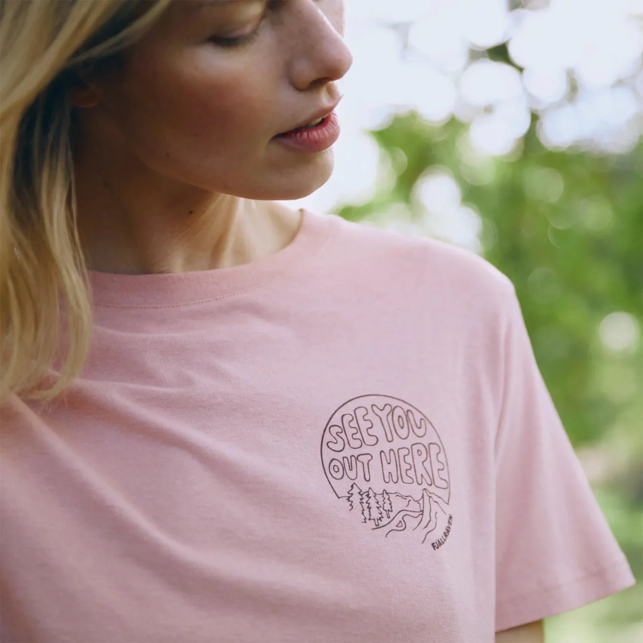 Fjallraven Womens Hemp Blend Out Here T-shirt Chalk White - Image 6
