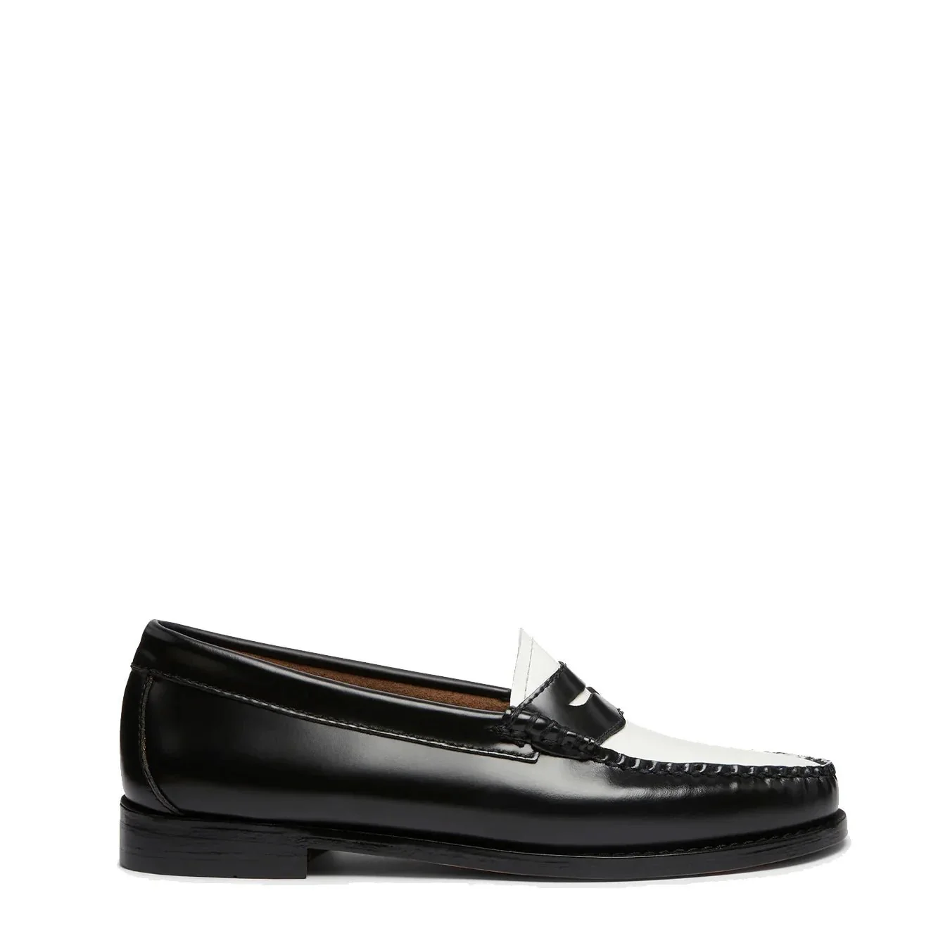G.H.Bass Womens Bass Weejun Penny Loafer Black & White Leather - Image 3