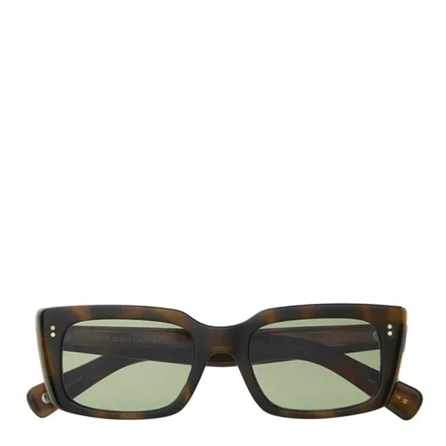 Garrett Leight GL 3030 49 Sunglasses Spotted Brown Shell/Semi-Flat Valley View Green - Image 2