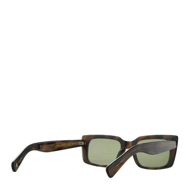 Garrett Leight GL 3030 49 Sunglasses Spotted Brown Shell/Semi-Flat Valley View Green - Image 3