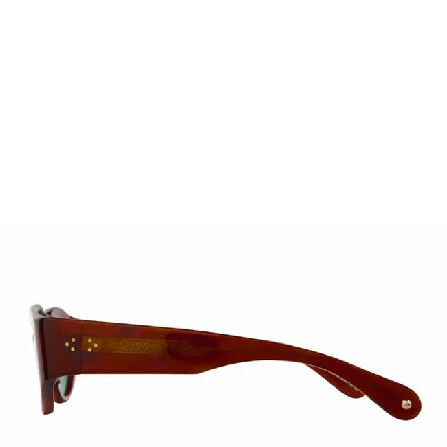 Garrett Leight Retro Biggie 49 Sunglasses Vintage Burnt Tortoise/Veridian - Image 4