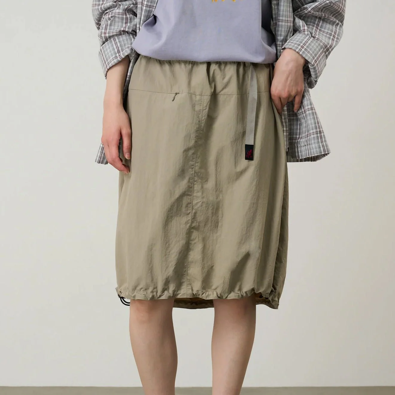 Gramicci Womens Nylon Packable Midi Skirt Milk Tea - Image 3