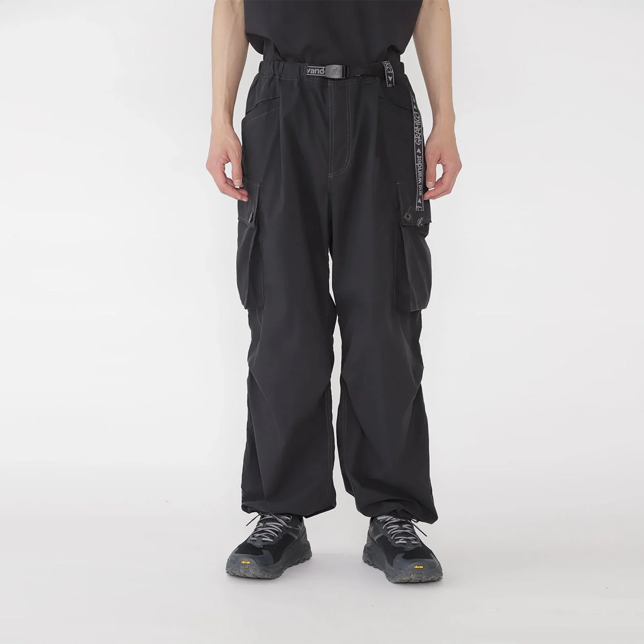 Gramicci x And Wander Womens Military Wide Pant Black - Image 3