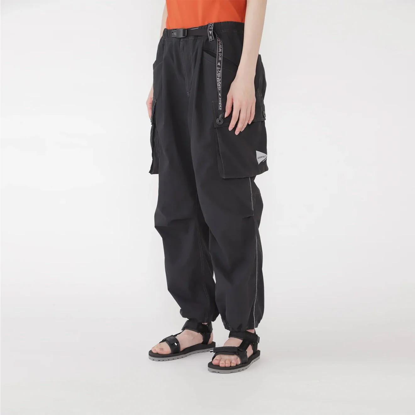 Gramicci x And Wander Womens Military Wide Pant Black - Image 4