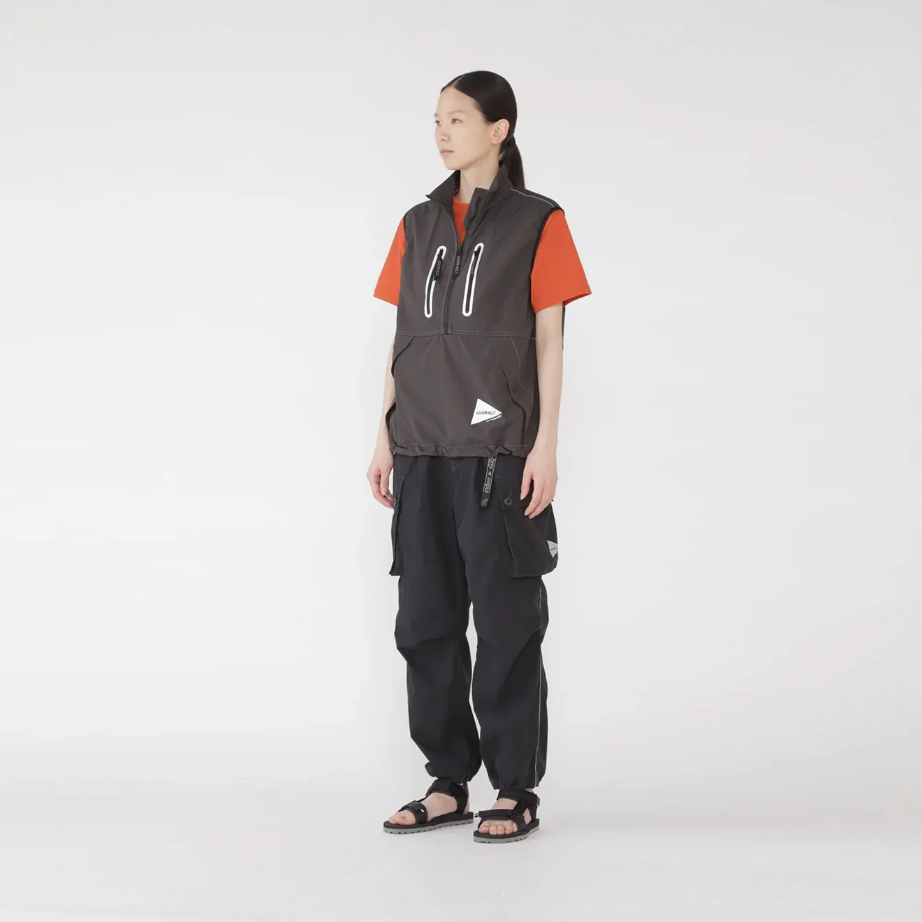 Gramicci x And Wander Womens Military Wide Pant Black - Image 5