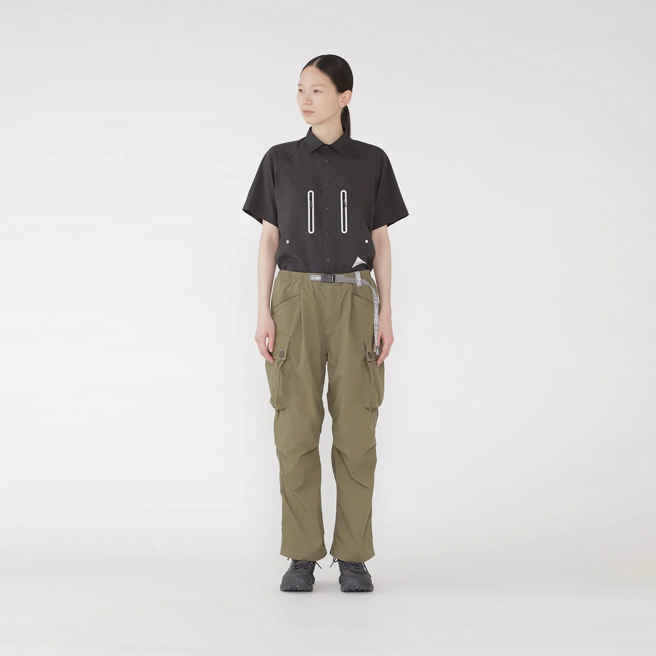Gramicci x And Wander Womens Military Wide Pant Khaki - Image 4