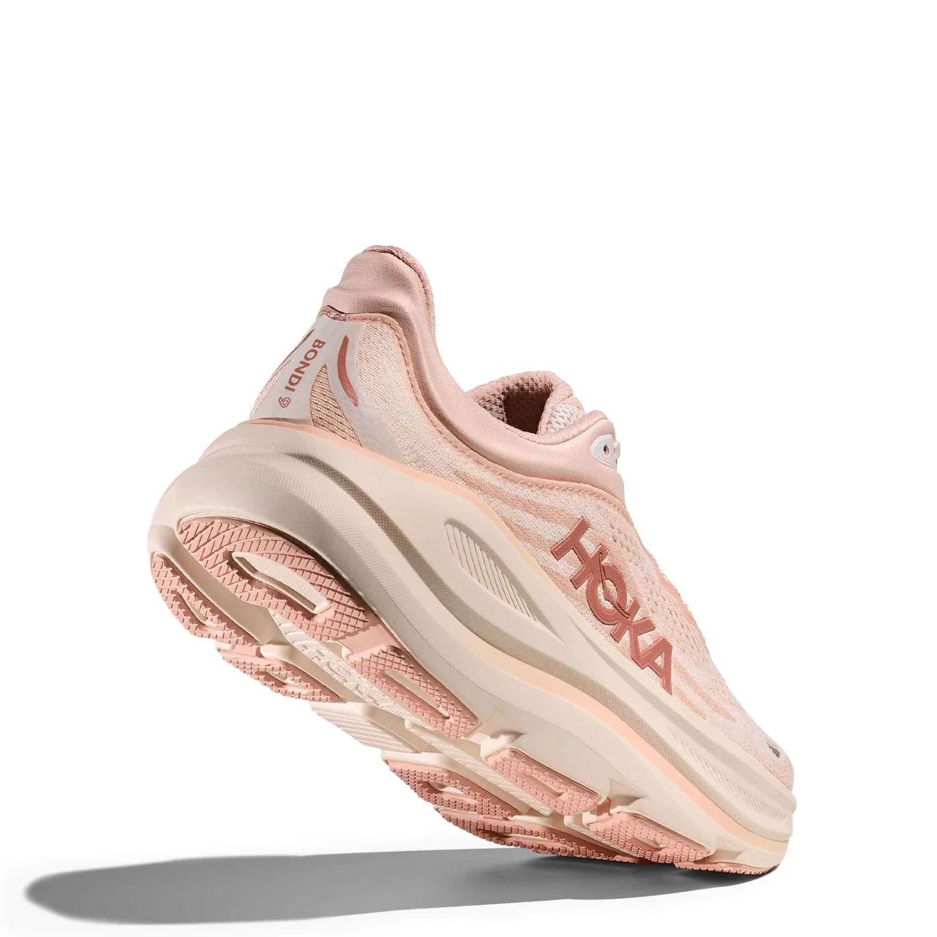 Hoka Womens Bondi 9 Trainer Rose Latte / Rose Cream - Image 5