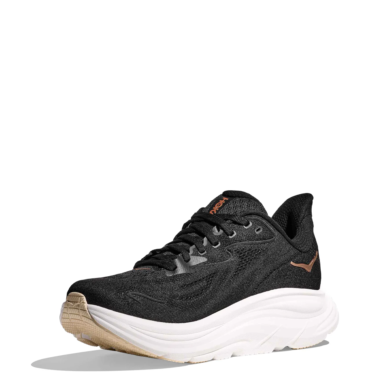 Hoka Womens Clifton 10 Trainer Black / Rose Gold - Image 2