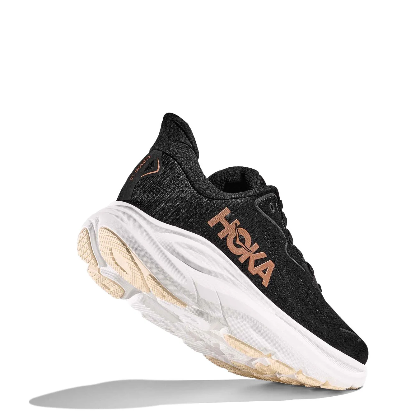 Hoka Womens Clifton 10 Trainer Black / Rose Gold - Image 3