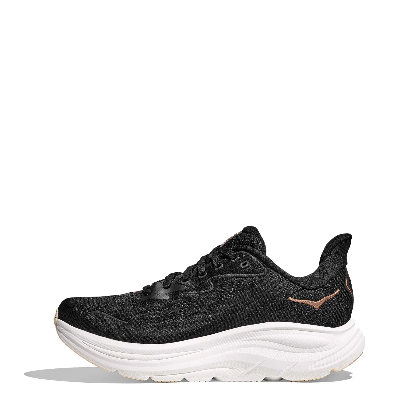 Hoka Womens Clifton 10 Trainer Black / Rose Gold - Image 6