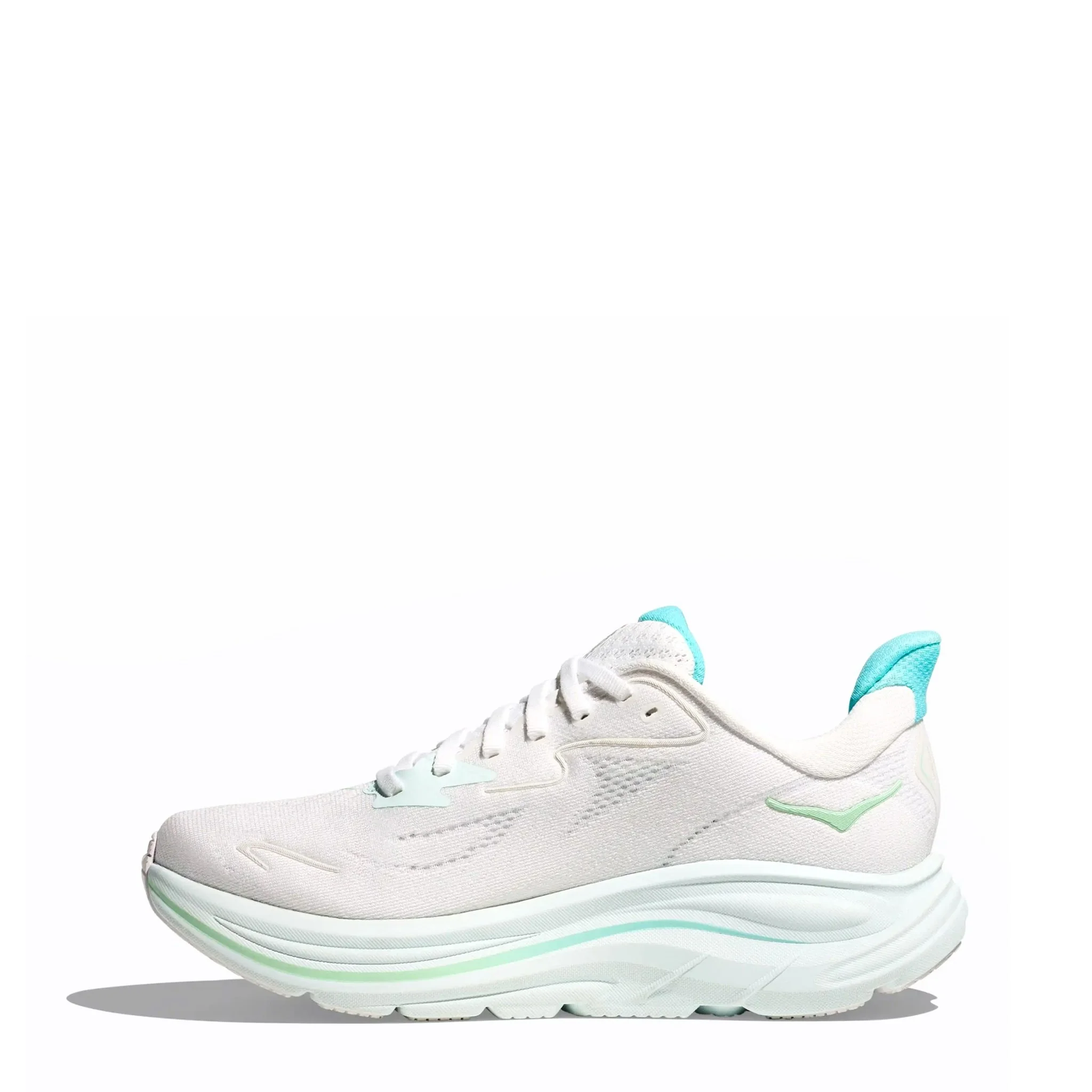 Hoka Womens Clifton 10 Trainer White / Cielo Blue - Image 2