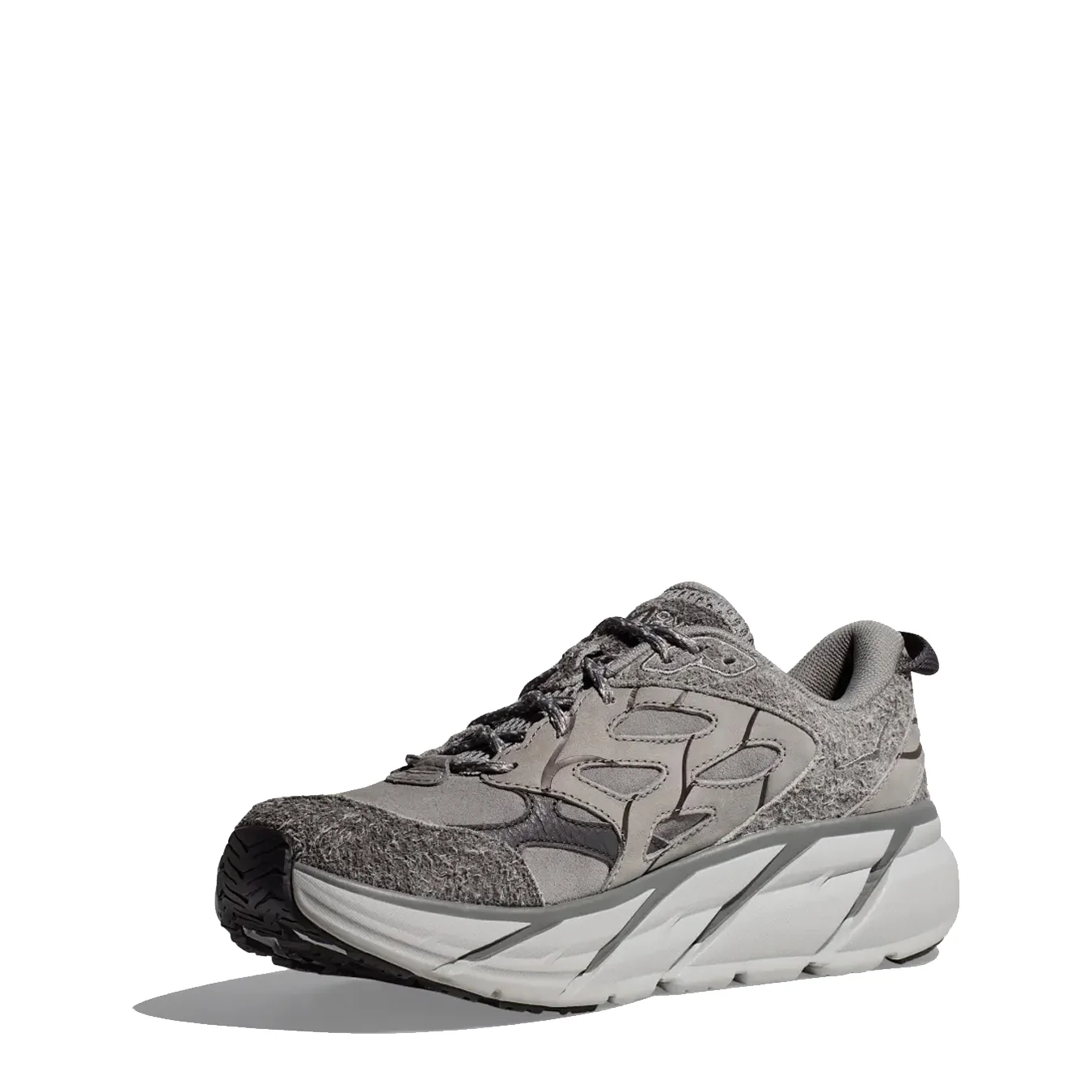 Hoka Womens Elite Terrain System Clifton L Suede TP Trainer Galactic Grey / Satellite Grey - Image 5