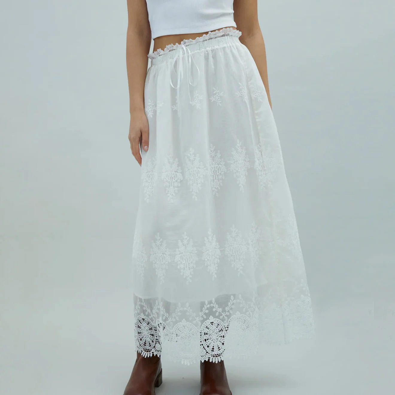 House of Sunny Blossom Skirt Ivory - Image 3