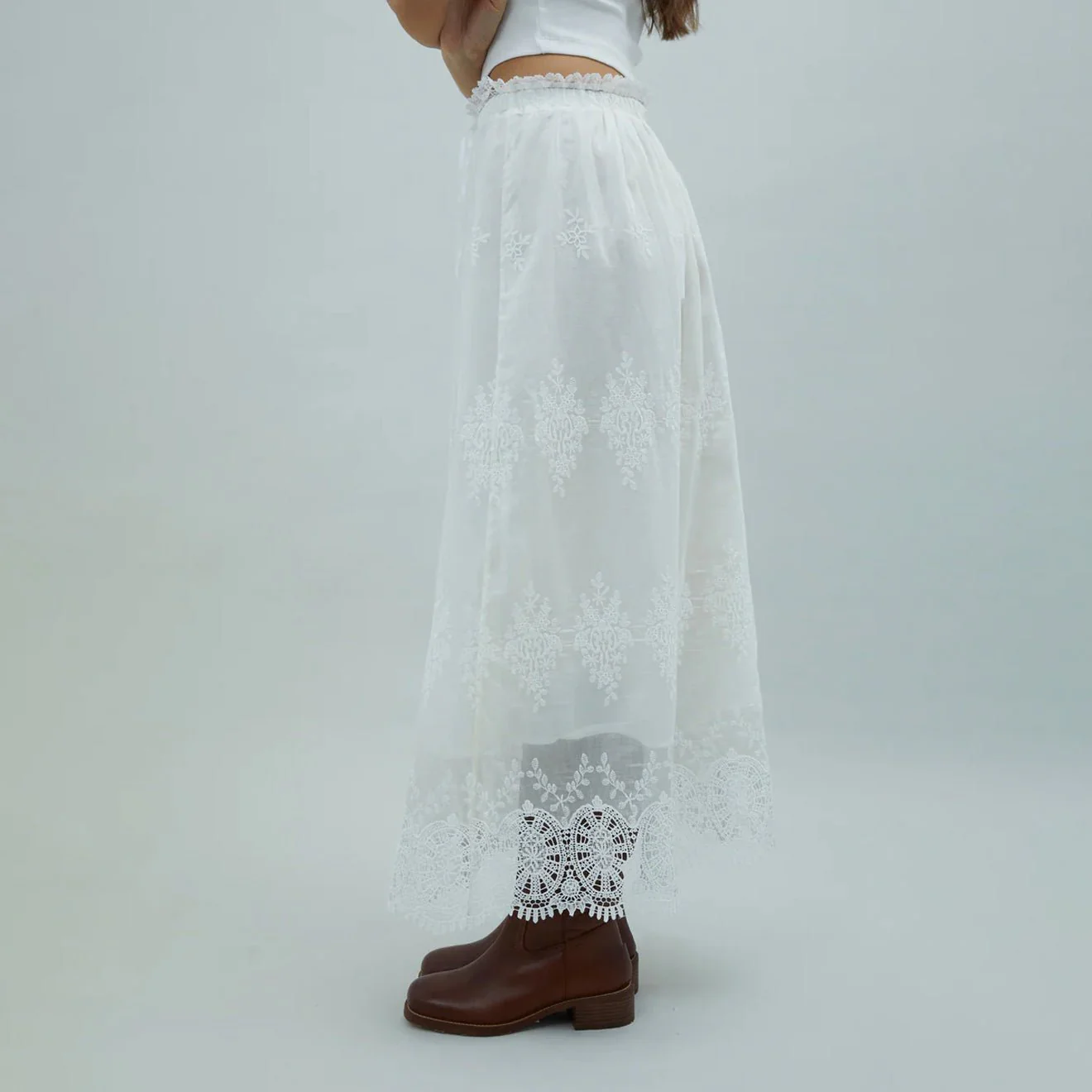 House of Sunny Blossom Skirt Ivory - Image 4