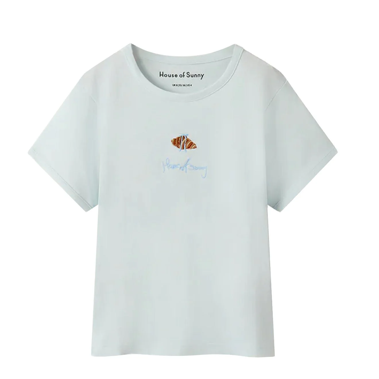 House of Sunny Croissant Baby Tee Soft Blue