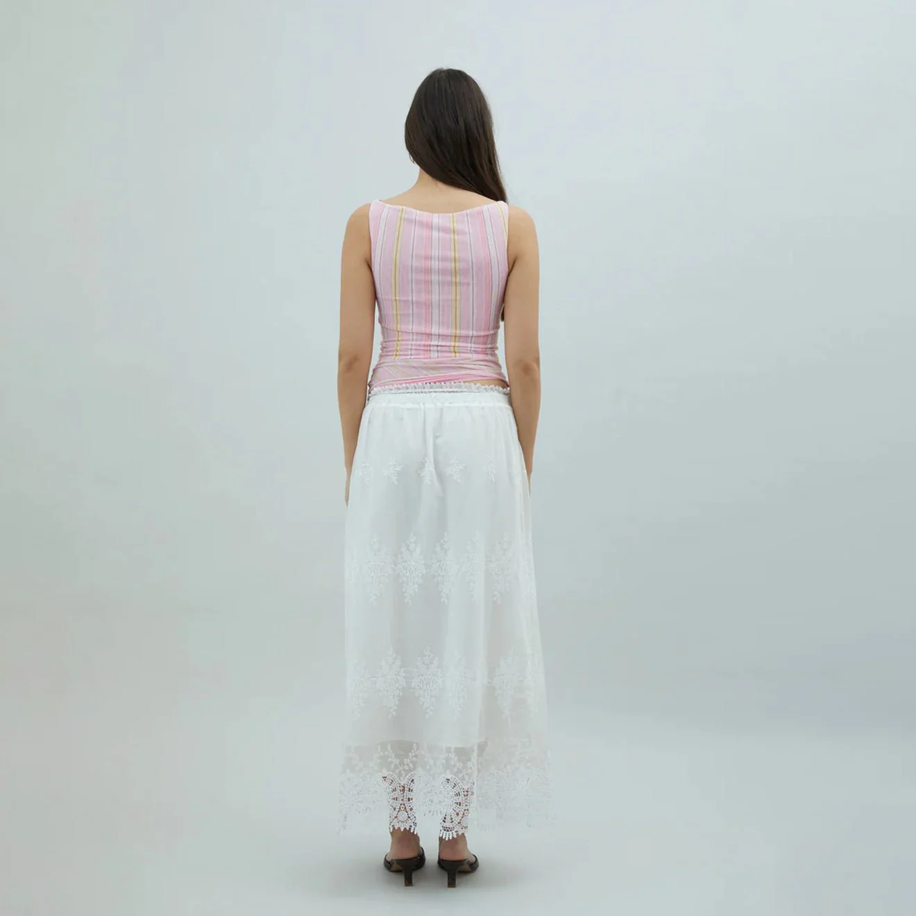House of Sunny Double Layer Stripe Mesh Vest Stripe Print - Image 3