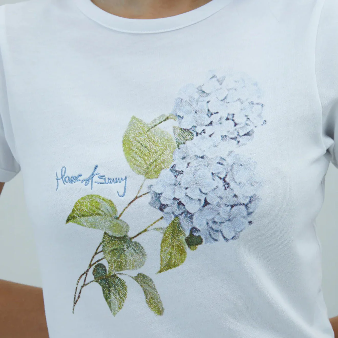 House of Sunny Hydrangea Baby Tee White - Image 5