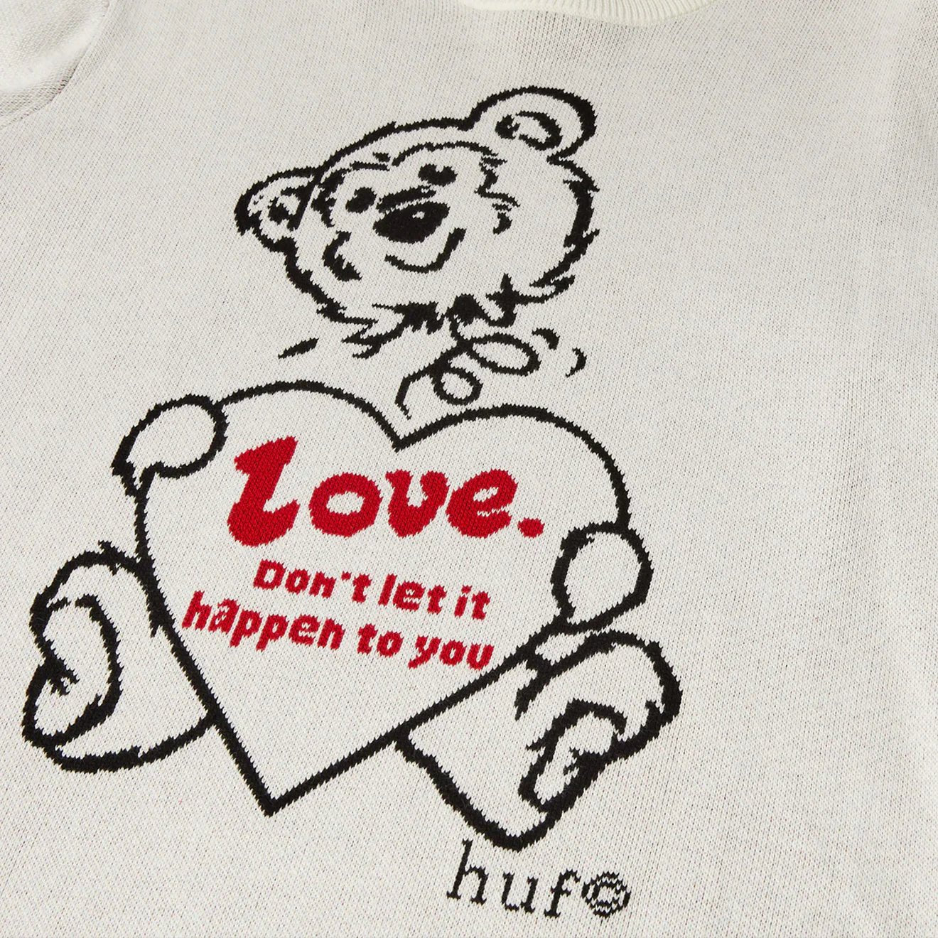 Huf Bad News Crewneck Sweater Bone - Image 3