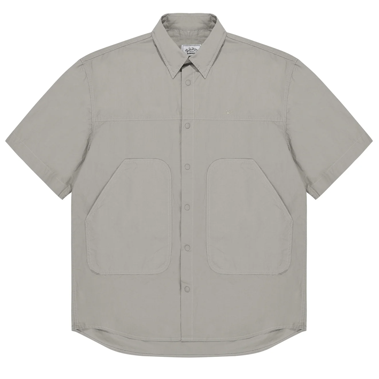 Kappy Cotton Snap Half Shirt Light Gray