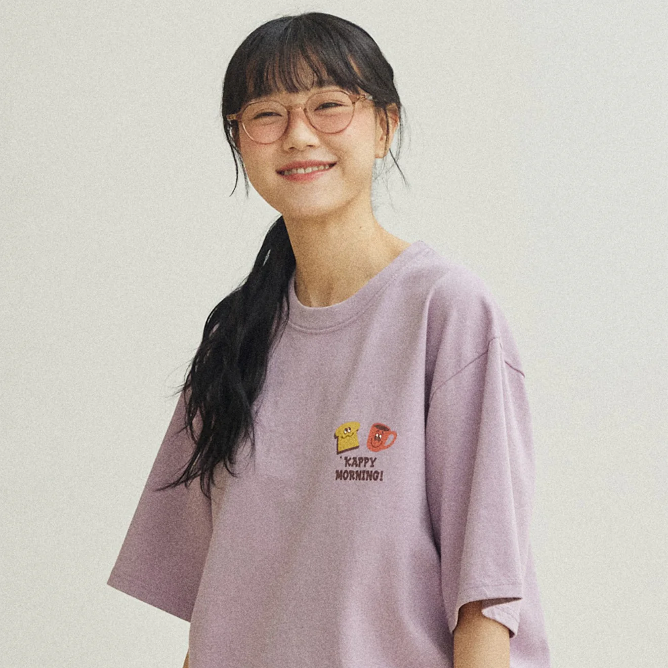 Kappy Kappy Morning Half T-Shirt Toru Fukuda Edition Lilac - Image 3