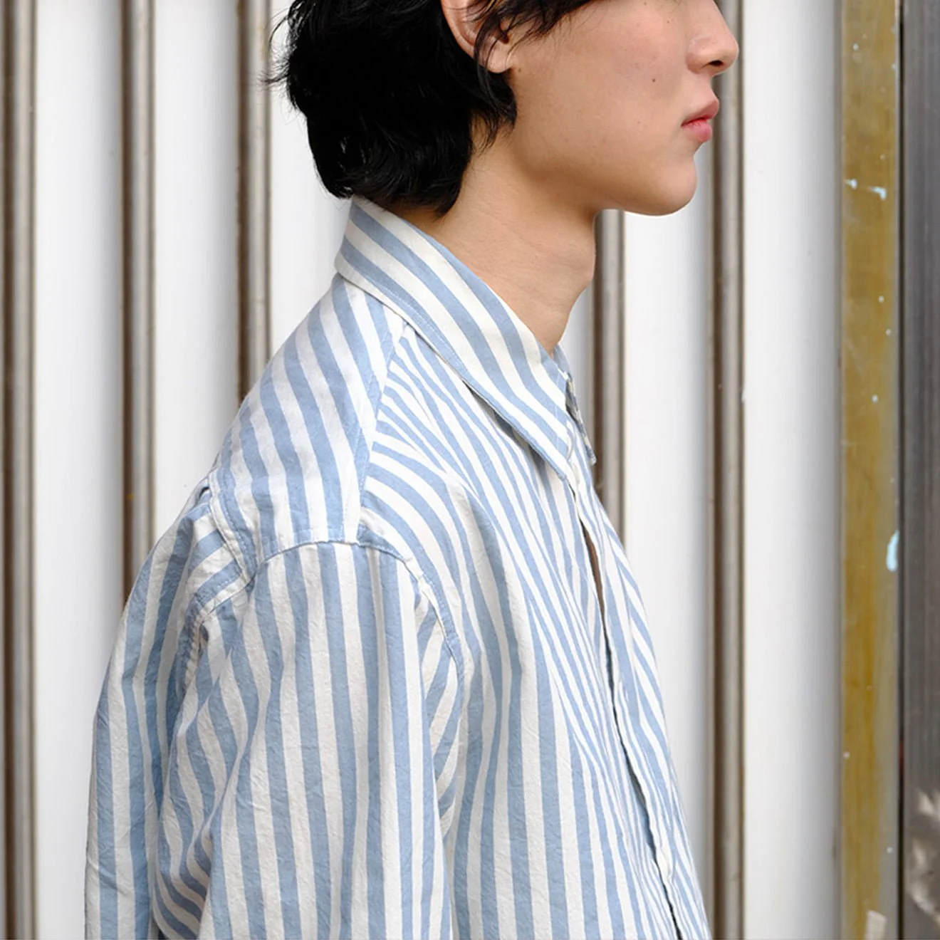 Kappy Melange Stripe Shirt Sky Blue - Image 6